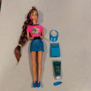 VTG Vintage Barbie Glitter Hair Doll Redhead 1993 Mattel